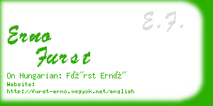 erno furst business card